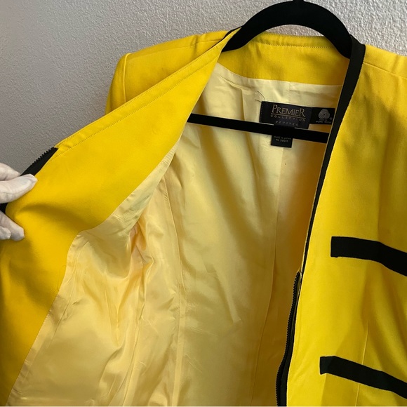NWT Vintage Premier Collection Canary Yellow & Black Classic Suit Jacket & Pants - Picture 8 of 16